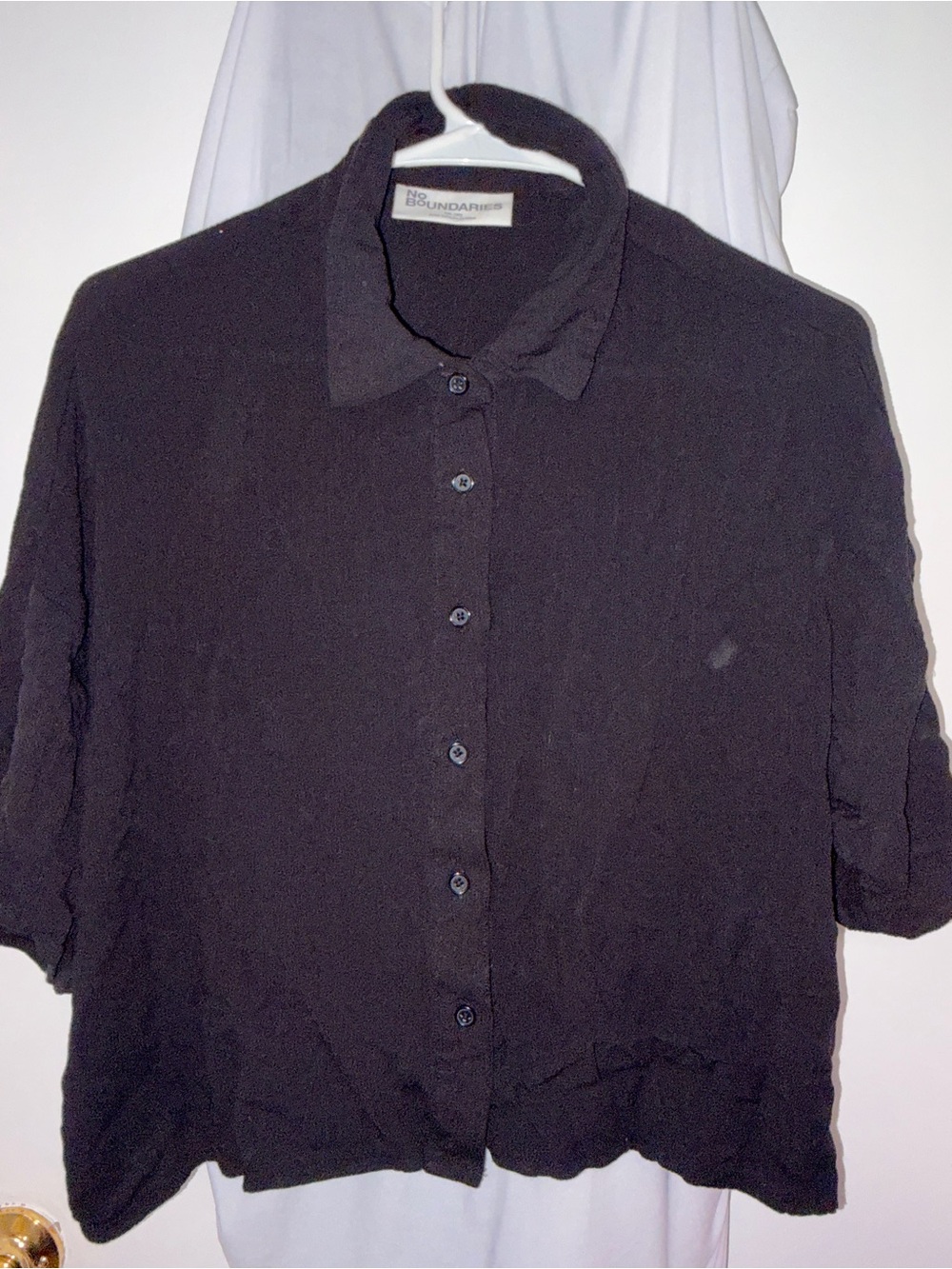 No Boundaries Black Short-Sleeve Button-Down Shirt